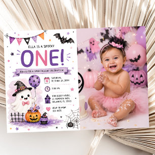 Spooky One Halloween Birthday Party Photo Invitation