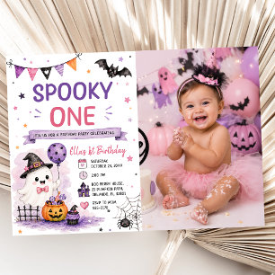 Spooky One Halloween Birthday Party Photo Invitation