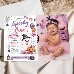 Spooky One Halloween Birthday Party Photo Invitation