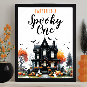 Spooky One Halloween Birthday Party Sign