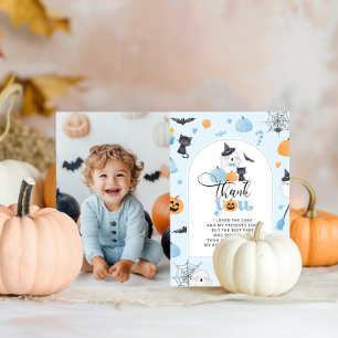 Spooky One Halloween birthday photo thank you card
