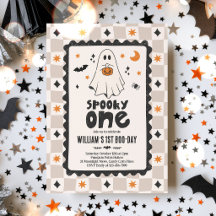 Spooky One Halloween Boy Ghost 1st Birthday Party