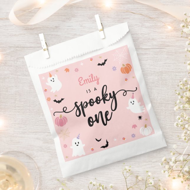 Spooky One Halloween Cute Ghost 1st Birthday Favour Bag (Clipped)
