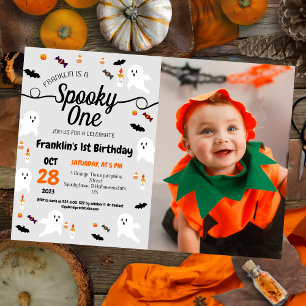 Spooky One Halloween Cute Ghouls Birthday Party Invitation