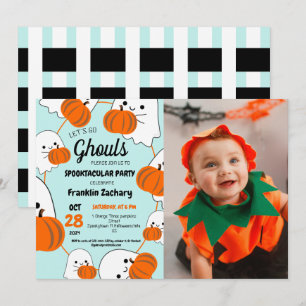 Spooky One Halloween Cute Ghouls Birthday Party Invitation