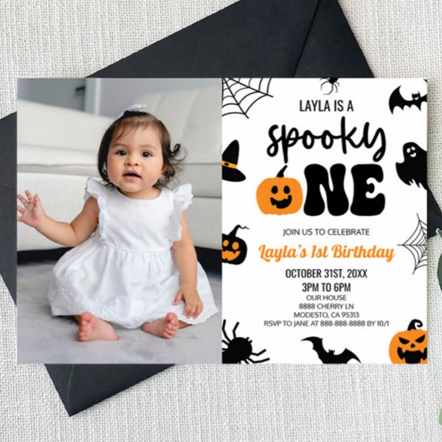Spooky One Halloween First 1st Birthday Party Invitation (Creator Uploaded)