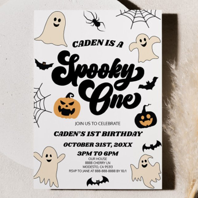 Spooky One Halloween First 1st Birthday Party Invitation (Creator Uploaded)