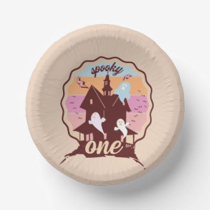 Spooky One Halloween First Birthday Ghost Party  Paper Plate