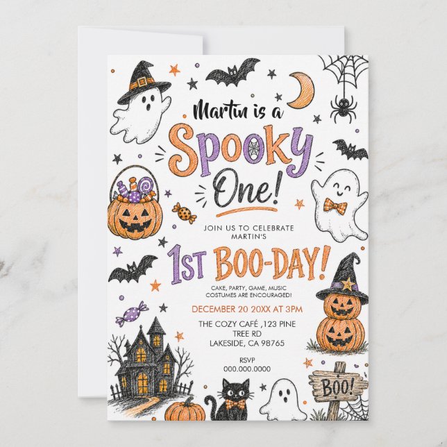 Spooky One Halloween First Birthday Invitation (Front)