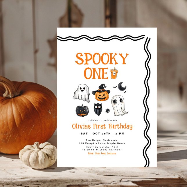 Spooky One Halloween First Birthday Invitation (Creator Uploaded)