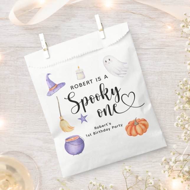 Spooky One Halloween First birthday party Favour Bag (Clipped)