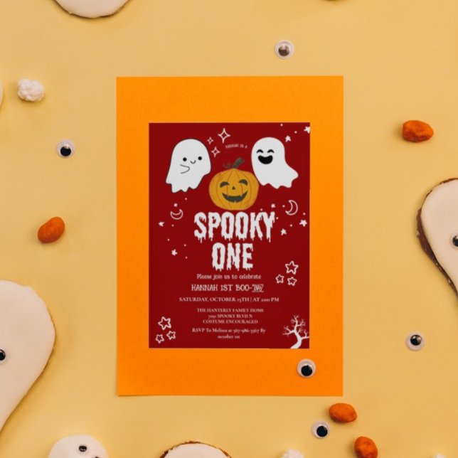 Spooky one Halloween first birthday party Invitati Invitation (Creator Uploaded)