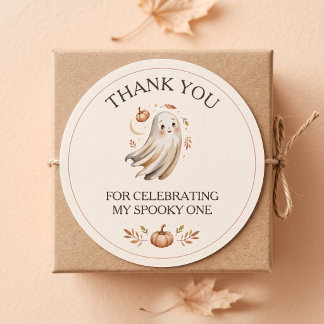 Spooky One Halloween First Birthday Thank You Classic Round Sticker