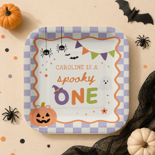 Spooky One Halloween Ghost Birthday Paper Plates