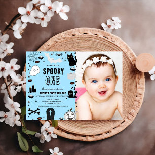 Spooky One Halloween Ghost girl 1st birthday party Invitation