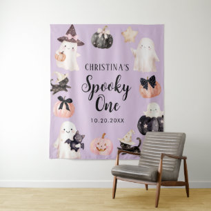 Spooky One Halloween Girl 1st Birthday Party Tapestry