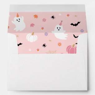 Spooky One Halloween Pink Ghost Return Address Envelope
