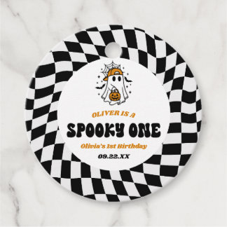 Spooky One Halloween Retro 1st Birthday Party Favour Tags