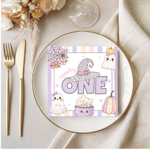 Spooky One Pastel Ghost Birthday Napkins