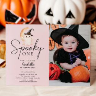 Spooky One Photo Birthday Invitation