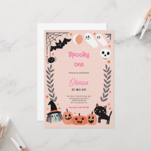 SPOOKY ONE PINK HALLOWEEN INVITATION