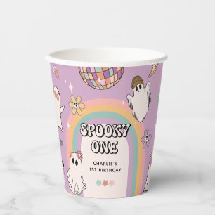 Spooky One Retro Fun Halloween 1st Birthday Party Paper Cups