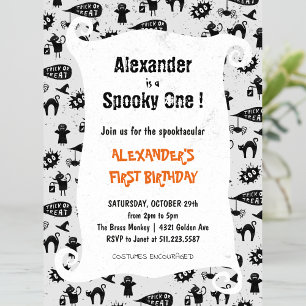 Spooky one Spooktacular Halloween 1st birthday Invitation