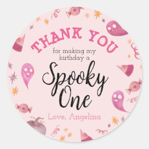 Spooky One Thank You Party Favor  Classic Round Sticker