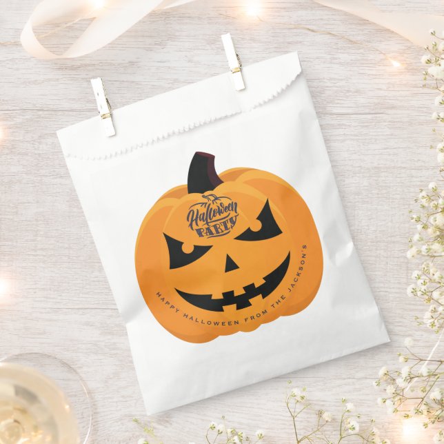 Spooky Orange Trendy Halloween Favour Bag (Clipped)