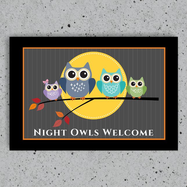 Spooky Owl Family Halloween Doormat (Creator Uploaded)