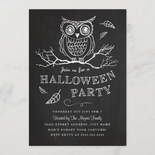 Spooky Owl Halloween Party Invitation
