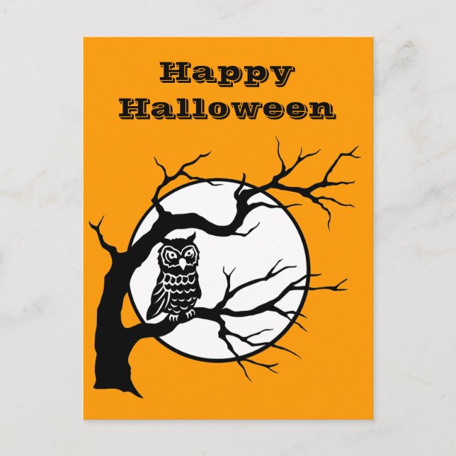 Spooky Owl in Tree Postcard (Front)