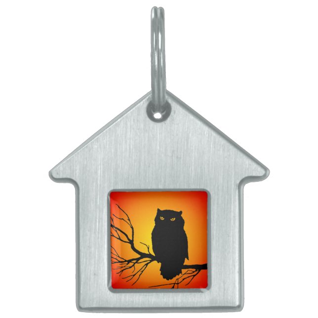 Spooky Owl Pet Tag (Front)