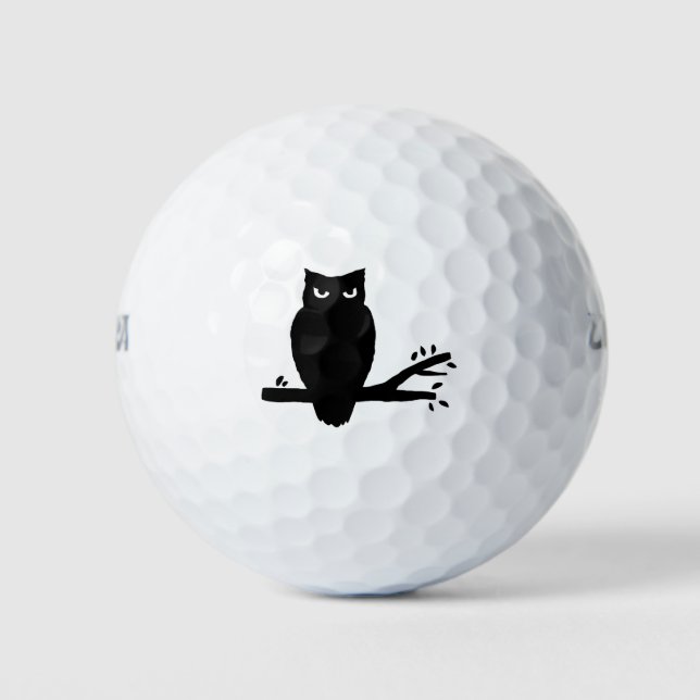 Spooky Owl Silhouette Golf Balls (Front)