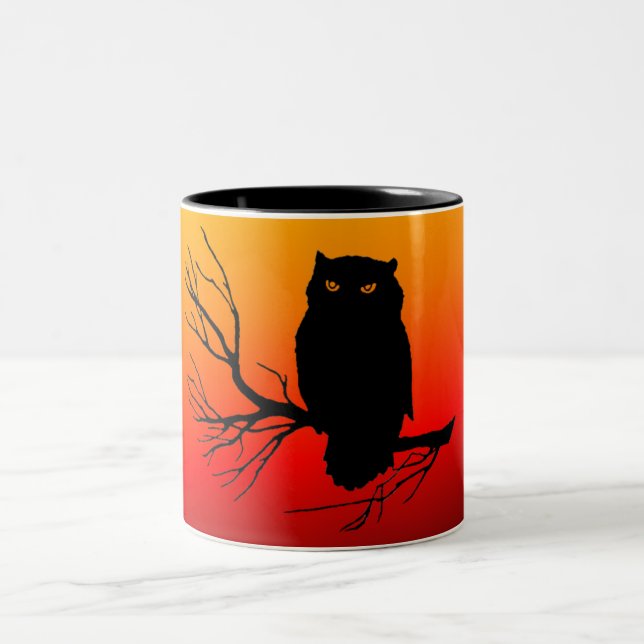 Spooky Owl Two-Tone Coffee Mug (Center)
