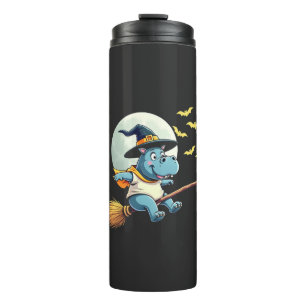 Spooky Pastel Halloween Baby Moo Deng Hippo Thermal Tumbler