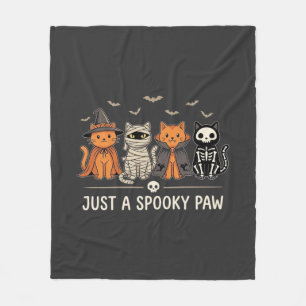 Spooky Paw Halloween Cat Costume Vector Design_1 Fleece Blanket