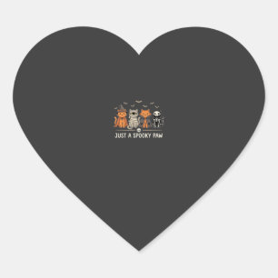 Spooky Paw Halloween Cat Costume Vector Design_1 Heart Sticker
