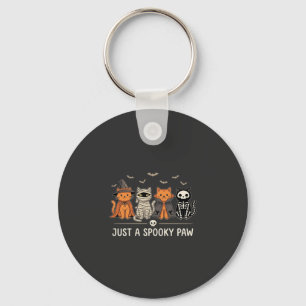 Spooky Paw Halloween Cat Costume Vector Design_1 Key Ring