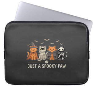 Spooky Paw Halloween Cat Costume Vector Design_1 Laptop Sleeve