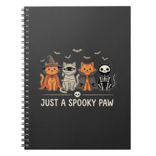 Spooky Paw Halloween Cat Costume Vector Design_1 Notebook