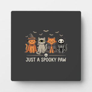 Spooky Paw Halloween Cat Costume Vector Design_1 Plaque