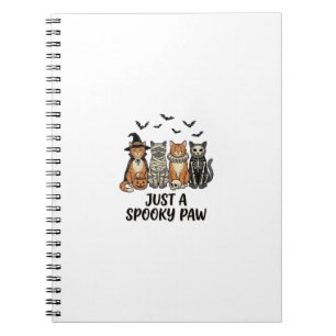 Spooky Paw Halloween Cats Vintage Shirt Design_1 Notebook