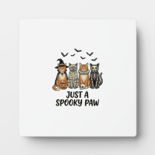 Spooky Paw Halloween Cats Vintage Shirt Design_1 Plaque