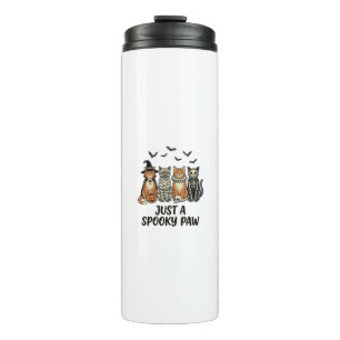 Spooky Paw Halloween Cats Vintage Shirt Design_1 Thermal Tumbler