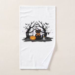 Spooky Paws & Pumpkin Halloween Nights Classic T-S Hand Towel