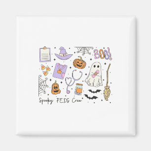 Spooky Peds Crew Halloween Pumpkin Paediatrics Hal Magnet