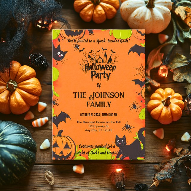 Spooky Personalised Halloween Costume Party Invitation (Creator Uploaded)