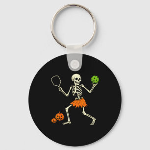 Spooky Pickleball Halloween Skeleton Costume Women Key Ring