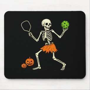 Spooky Pickleball Halloween Skeleton Costume Women Mouse Pad